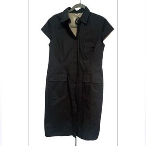 Talbots Black Button-Up Dress